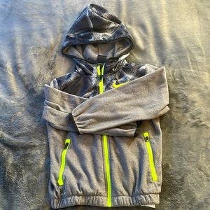 Boys size 6 Nike dri-fit neon green/black zip up jacket